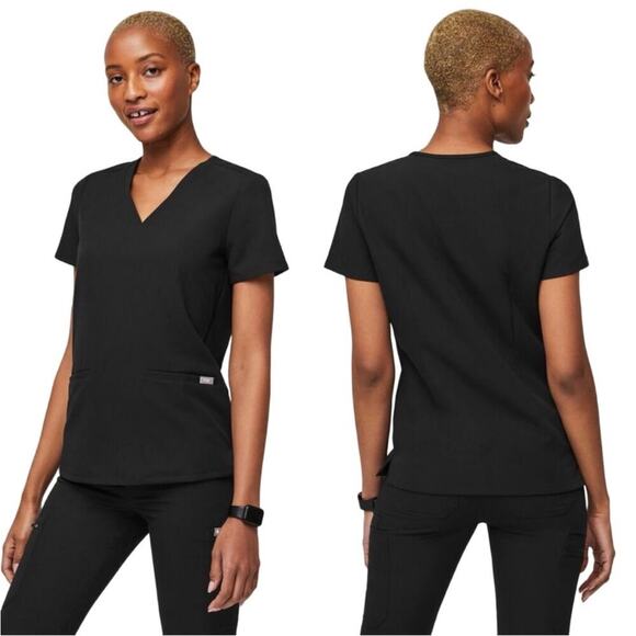 Figs lot of 2 Black Casma Three Pocket Scrub Top XXS - Picture 2 of 10